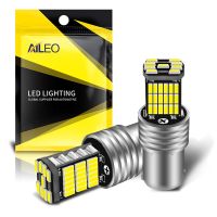 (Premium car) AILEO ไฟรถยนต์ P21W 1156 BA15S หลอดไฟ LED เลี้ยวไฟเบรกย้อนกลับ R5W 4014ชิป12โวลต์ DC 45 SMD รถยนต์โคมไฟ DRL