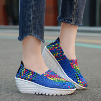 ♘❡☄ Big Size for Women Sandals Wedge Sandals for Women High Heels Sandals Elevator Shoes Bohemia Casual Shoes for Women Woven Shoes