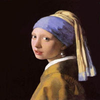 Embroidery Girl with a Pearl Earring Cross Stitch Kit for Beginners with 14CT Aida Counted Canvas &amp; Free Shipping for Home Decor