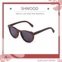 แว่นกันแดด Shwood  Belmont : East Indian Rose Wood/Grey