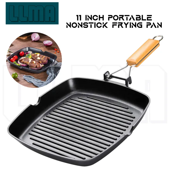 LLMA Grill Pan 11 Inch Portable Nonstick Frying Pan For Steak Fish   1beb458524bcf008cbc1441e0d4bc308  720x720q80  .webp