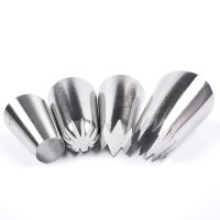 【CC】☈  4 Pcs Large Icing Piping Nozzle Russian Pastry Tips Baking Tools Cakes Decoration Set Nozzles