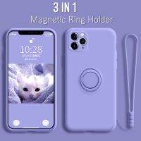 Casing dudukan cincin magnetik silikon pelindung braket jari berdiri lembut untuk iPhone 14 13 12 11 Pro XS Max XR X 8 7 6s Plus