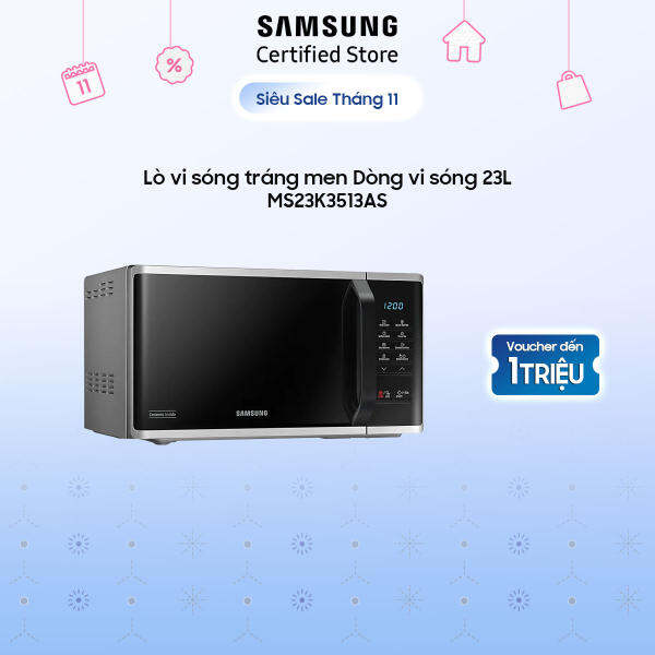 Lò vi sóng Samsung tráng men MS23K3513AS | 23 lít | 1150W