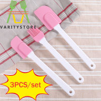 【Varitystore】3PCS/set Pink Brush Scraper Set  Barbecue Brush  Cream Scraper  Mixing Scraper  Baking Tools