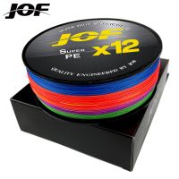 JOF ถัก X12เอ็นตกปลา100ม. 300ม. ม้วนเชือกประมง12เส้นสายตกปลาสายถักที่แข็งแรง25LB 92LB เรียบ