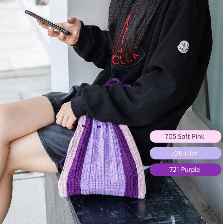 คู่มือการถัก-แพทเทิร์นกระเป๋าโครเชต์-yarn-a-olio-pleated-bag-pattern-กระดาษพิมพ์-4-สี-อย่างดี