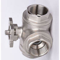 High Platform Three-way Ball Valve SS304 Stainless Steel T-type L-type Female Thread DN15DN20DN25