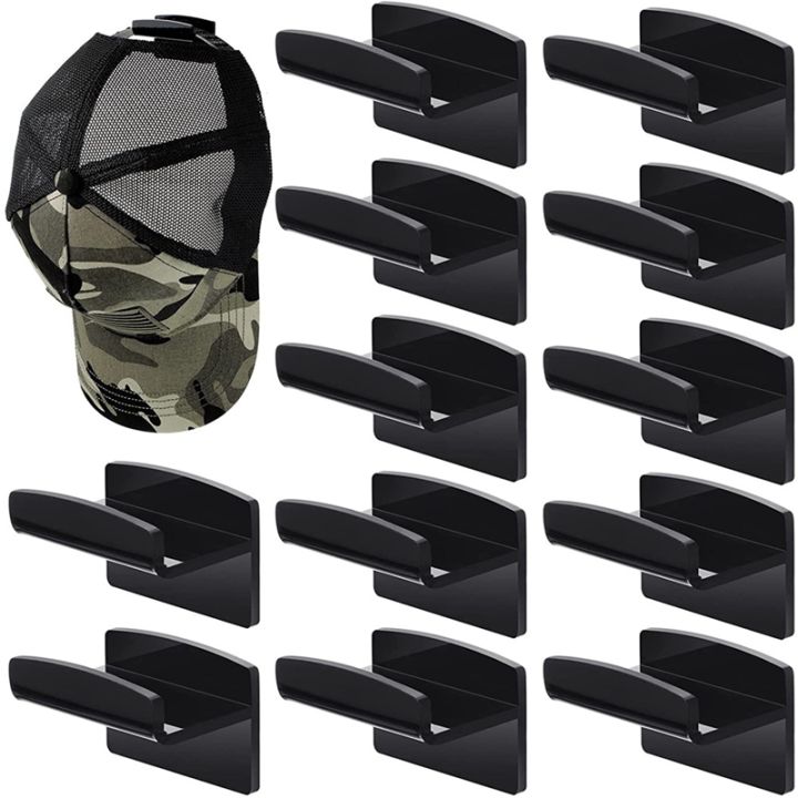 12-pieces-hat-rack-hat-holder-organizer-for-wall-hats-hanger-adhesive-hat-hooks-baseball-cap-display-rack