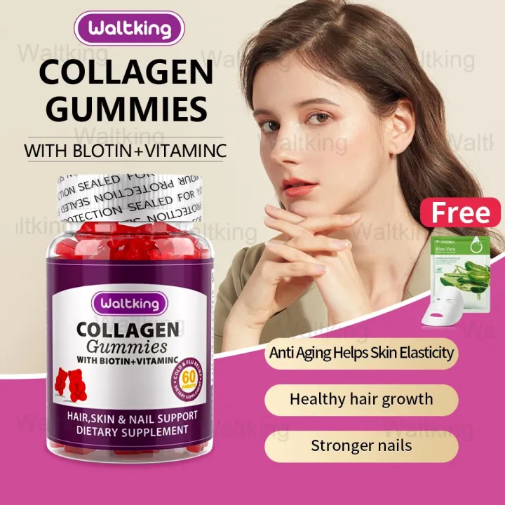 Factory direct sales Collagen Gummies with Biotin + Vitami C Hair, Skin ...