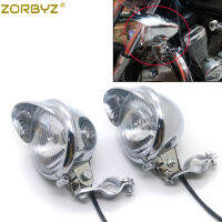 ZORBYZ รถจักรยานยนต์ Chrome ผ่าน Spot Fog Light พร้อม Roll Cage Guard Bar Tube Mount cket Clamp สำหรับ Honda Yamaha