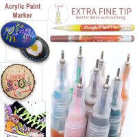 0.5mm Fine Line Needle Tip Acrylic Paint Art Marker Card Ceramic Stone Glass Fabric Clothes Drawing DIY Graffiti Fineliner Pen