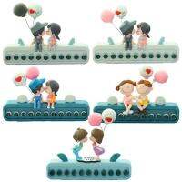 Temporary Parking Card Car Couple Doll Heatproof Number Plate Colorful Dashboard Display Decors for Vehicles Cartoon Ornaments for Karts SUVs Trucks exceptional