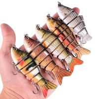 JACQU Crankbait 3D ดวงตา7ส่วนเหยื่อขนาดเล็กปลอมพลาสติกเหยื่อทุ่นน้ำจืดเหยื่อเหยื่อล่อปลาเหยื่อเหยื่อแข็ง