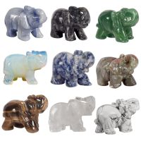 Whosale 2 Inch Jade Crystal Elephant Figurines Craft Hand Carved 100 Natural Stone Mini Animal Statue for Decor Chakra Healing