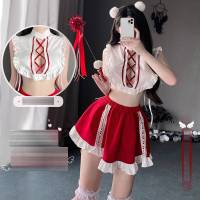 Women Body Lingerie Cute Maid Dress Backless Cafe Cosplay Costume Erotic Lingerie Uniform Temptation