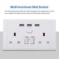 【Big-Sales】 CRAZY DEAL mall Multi-Functional Plug Electric Wall Power Outlet Socket เครื่องมือ3พอร์ต USB AC 110 ~ 250V Professional