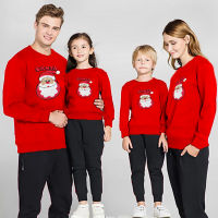 High Quality Christmas Family Match Sweaters Women Santa Claus Adult Kids Mom and Daughter Elk Sweaters Xmas Sweatshirt Outfits