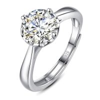 Adjustable Moissanite Rings Woman 1ct 2ct D Color VVS1 Lab Diamond Trendy Luxury Jewelry Wedding Gift Real 925 Silver