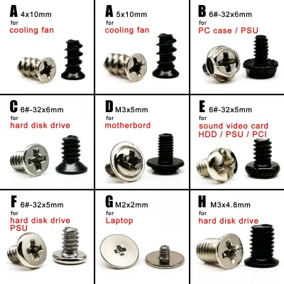 25pc Phillips Head Screw Bolt For Computer PC Case Hard Disk Drive Cooling Fan Motherboard Power Supply HDD PSU PCI Mount Repair