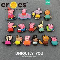 jibbitz cross ของแทั ปุ่มกดรองเท้า cross jibbitz Peppa Pig Series ลายดอกไม้