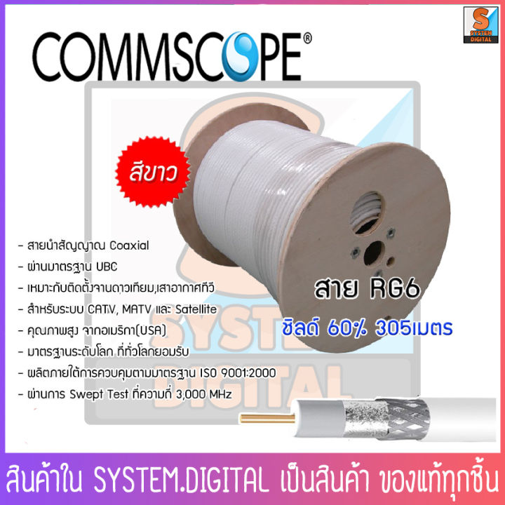 สายrg6-commscope-ชิลด์-60-ยาว-10-20-30-40-50-305-เมตร-สีขาว-มีประสิทธิภาพในการนำสัญญาณสูง-มาตรฐาน-usa-สายทีวี