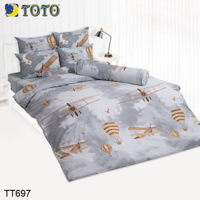 Toto ผ้าปูที่นอน (ไม่รวมผ้านวม) พิมพ์ลาย กราฟฟิก Graphic Print TT697 (เลือกขนาดเตียง 3.5ฟุต/5ฟุต/6ฟุต) #โตโต้ เครื่องนอน ชุดผ้าปู ผ้าปูเตียง