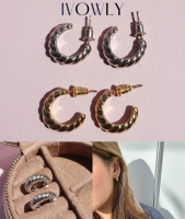 ivowly-Croissant stud earring ต่างหูทรงครัวซองท์