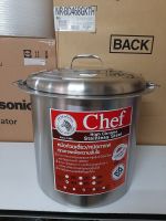 หม้อ หม้อก๋วยเตี๋ยว Chef หม้อม้าลาย ขนาด 40 ซม. 3 ช่องโค้ง  ตราหัวม้าลาย  หม้อสเเตนเลส  ไร้สารตะกั่ว ปลอดภัย หม้อต้ม หม้อใหญ่  ( 1 ชิ้น )