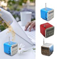 Portable Wireless Speaker Mini 3W LED Display Speaker with TF Card Slot Rechargeable Square Device for USB Flash Disk Small Speaker for 3.5mm Port Devices well-suited