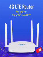 4G Router 4 เสา เร้าเตอร์ ใส่ซิม ปล่อย Wi-Fi 300Mbps รองรับ 4G ทุกเครือข่าย Turbo Fast Speed  ใช้งาน Wifi ได้พร้อมกัน 32 users