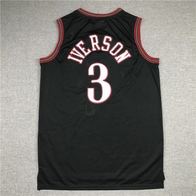 🎽เสื้อเจอร์ซีย์ปักบาสเก็ตบอล NBA 22-23 76Ers 3 # ไอเวอร์สันชุดบาสเก็ตบอลเสื้อ76Ers