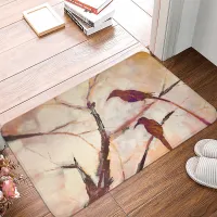 Oil painting pink Bird Carpet Entrance Doormat Bath Floor Rugs Absorbent Mat Anti-slip Kitchen Rug for Home Decorative Foot mat