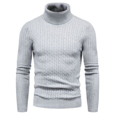 Autumn And Winter Turtleneck Warm Fashion Solid Color sweater Mens Sweater Slim Pullover mens Knitted sweater Bottoming Shirt