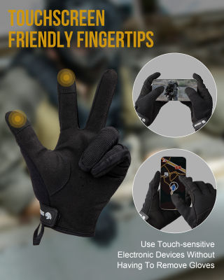 OneTigris ถุงมือรถจักรยานยนต์ Touch Screen Full Finger Breathable ขี่ Anti-Sweat ถุงมือยุทธวิธีสำหรับยิง Camping Hiking