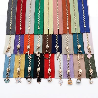 ✠ↂ 15-50CM Gold Tooth Closed End Metal Zipper DIY Pocket Clothes Make Hand Bag Colorful Zipper Accessories P141