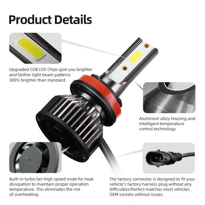 roadsun-2ชิ้น-h4-h7-h11-h1-led-รถไฟหน้าหลอดไฟ16000lm-สำหรับมินิ-h8-h9-h13-9005-9006-9004-9007-hb3-hb4-hb2อัตโนมัติไฟไฟตัดหมอก