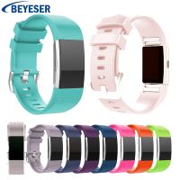 {zhiyun Watchshop}สายรัดข้อมือสมาร์ท19สีสำหรับ Fitbit Charge 2สายนาฬิกาซิลิโคนสำหรับ Fitbit Charge2สายรัดกีฬาเปลี่ยนสายนาฬิกาข้อมือ