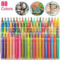 80 Colors 0.7MM 2.0MM Colored Acrylic Paint Marker Pen Set Painting on Rock Glass Canvas Metal Ceramic Wood Plastic Art Supplies