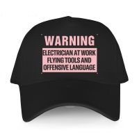 2WYB 【In stock】Unisex Outdoor Summer hat Adjuatable Warning Electrician At Work Flying Tools And Offensive Language Men Golf cap baseball caps