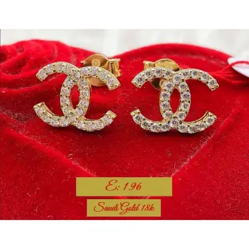 Shop CHANEL Blended Fabrics 18K Gold Earrings (H070878CC89, H070878CC0D) by  Ashleys