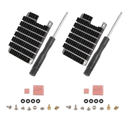 2 Sets Heatsink Aluminium Radiator Cooling Fin for Raspberry Pi CM4 Compute Module 4 CPU Heat Sink with Thermal Pads