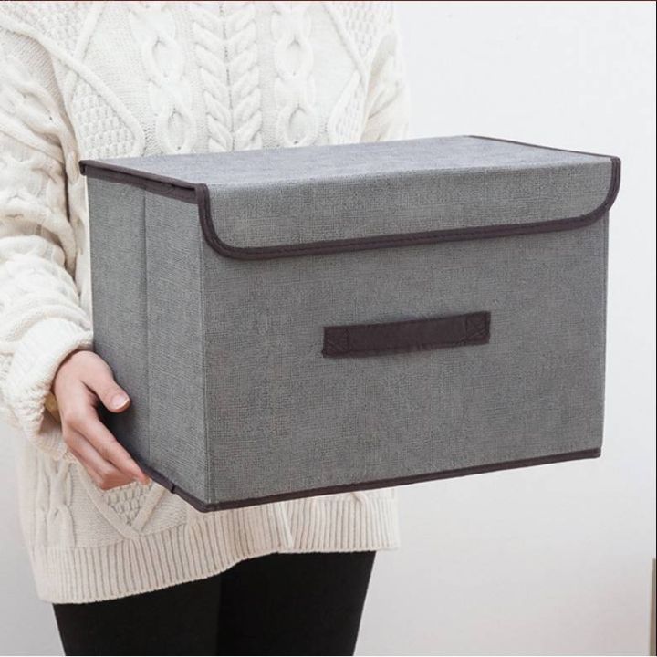 กล่องเก็บของ-แพ็ค2ชิ้น-กล่องเก็บของพับได้-กล่องใส่ของ-พับเก็บได้-กล่องพับ-กล่องใส่ของพับได้มีฝาปิด-น้ำหนักเบา