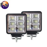 แพ็ค 1 ชิ้น 48LED 144W สว่างตาแตก ไฟสปอตไลท์รถยนต์ 12V-24V กระพริบ