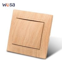 ☒❉ WESA Wood Wall Switch Classic Flame Retardant Plastic Panel 1 Gang 1 Way Vintage Wooden Color Wall Switch AC 250V France Spain