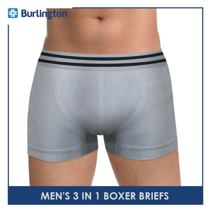 Burlington Men's Seamless Boxer Brief Underwear 3 pieces in a pack