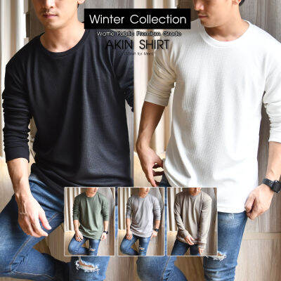 Winter collection เสื้อยืดแขนยาวคอกลม ผ้า 