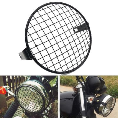 ：》{‘；； Universal Lampshade Durable Motorcycle Square Grid Metal Headlight Grille Protector Guard Cover Case