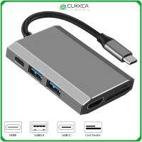 CLMXCA อะแดปเตอร์อีเทอร์เน็ตคอมพิวเตอร์ PD เครื่องอ่านการ์ดชาร์จ USB ตัวแยกชนิด C แท่นวางมือถือฮับ C 4K HDMI