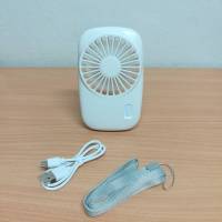 พัดลมมีสายคล้องคอ พัดลมขนาดเล็ก สำหรับพกพา สีขาว ปรับความเร็วได้2ระดับ  #CAMERA-FAN by dd shopping